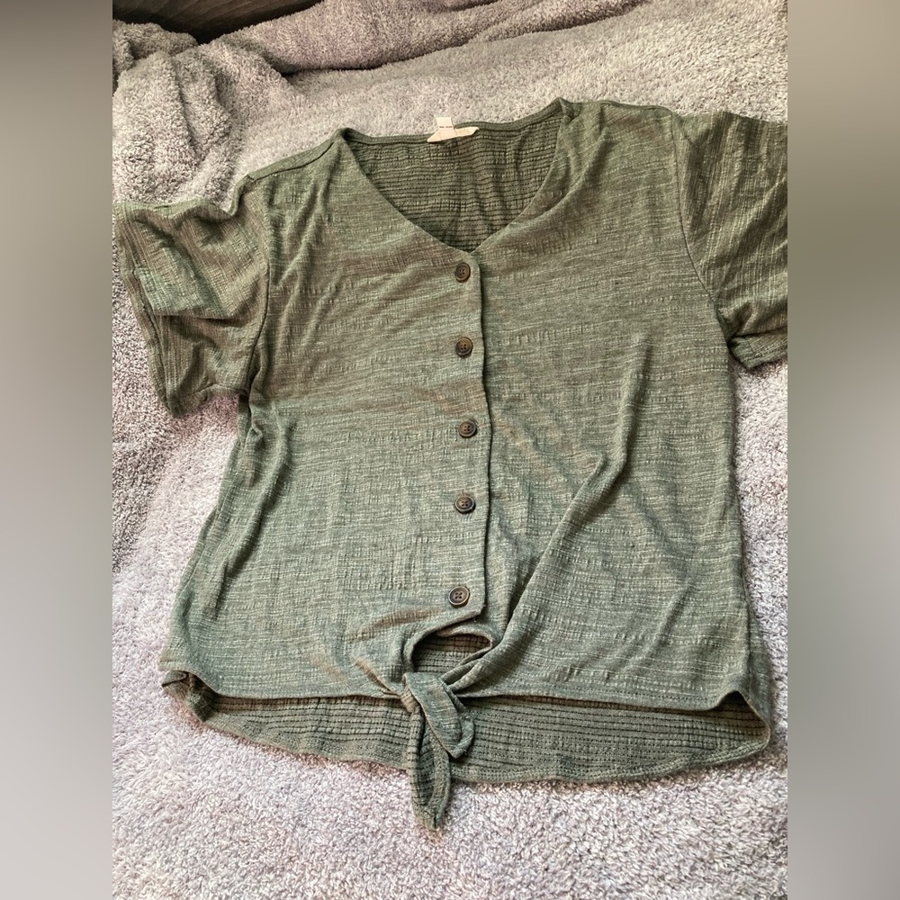 Weatherproof brand, size small, green top